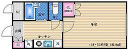 ロイヤル江坂 1Kの間取図画像