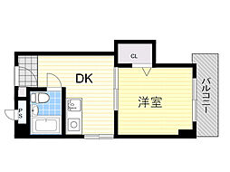 サンライフ末広 1DKの間取図画像