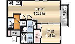 クレールコート 1LDKの間取図画像
