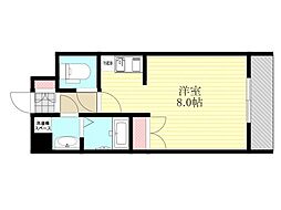 リセス・コート2 1Kの間取図画像