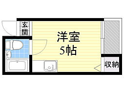 ラ・ピース塚本 ワンルームの間取図画像