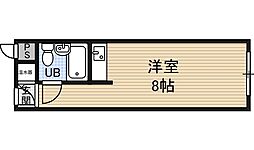 ファミールハイツ北大阪3号棟 ワンルームの間取図画像