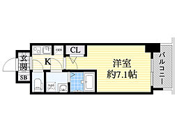 OrchidResidence新大阪 1Kの間取図画像