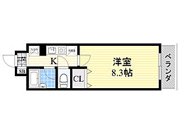 グレイス丸萬 1Kの間取図画像