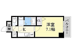 シャルマンフジ新大阪 1Kの間取図画像