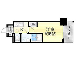 エスリード新大阪ザ・プレミアEAST 1Kの間取図画像