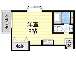 コトブキサンハイツ ワンルームの間取図画像
