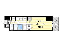 COMFORIA江坂 1Kの間取図画像