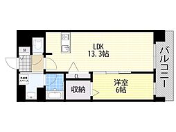 クレアコート元町 1LDKの間取図画像