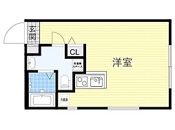 celeste東中島 ワンルームの間取図画像