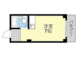 ダチロン高城 ワンルームの間取図画像