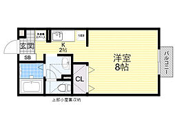 ヴィラ歌島 1Kの間取図画像