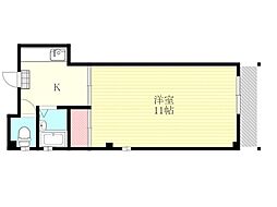 ハイム沙羅 1Kの間取図画像