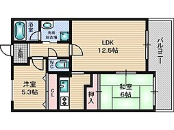 メゾンドプルメリア 2LDKの間取図画像