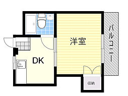 エスポアール寿 1DKの間取図画像