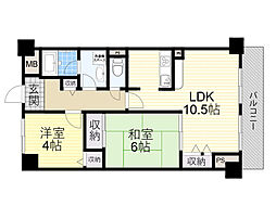 メルヴェーユコマドリ 2LDKの間取図画像