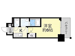 エスリード新大阪ザ・プレミアEAST 1Kの間取図画像