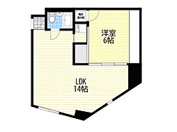 ステュディオ新御堂 1LDKの間取図画像