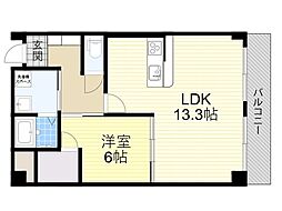 モア・ルミエール 1LDKの間取図画像
