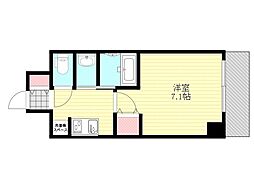 メロディア塚本 1Kの間取図画像