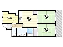 ジュネス・堤 3LDKの間取図画像