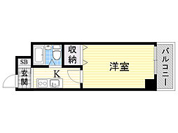 ノルデンハイム上新庄 1Kの間取図画像