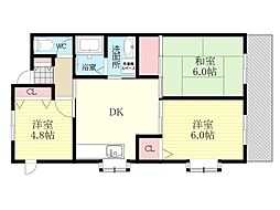 レクシア豊里 3DKの間取図画像