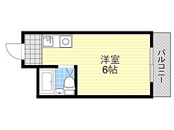 ビジネス新大阪 ワンルームの間取図画像