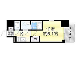エスリード新大阪ザ・プレミアEAST 1Kの間取図画像