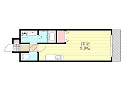 エクセレント上新18 ワンルームの間取図画像