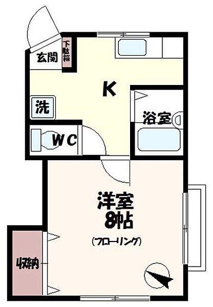 第3松風コーポ 203｜東京都世田谷区南烏山４丁目(賃貸アパート1K・2階・26.08㎡)の写真 その2