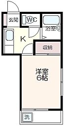 コーポニューリバー3 1Kの間取図画像