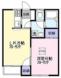 ハイツプリズムA 1LDKの間取図画像