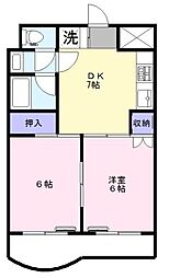 ノブナカハラ 2DKの間取図画像