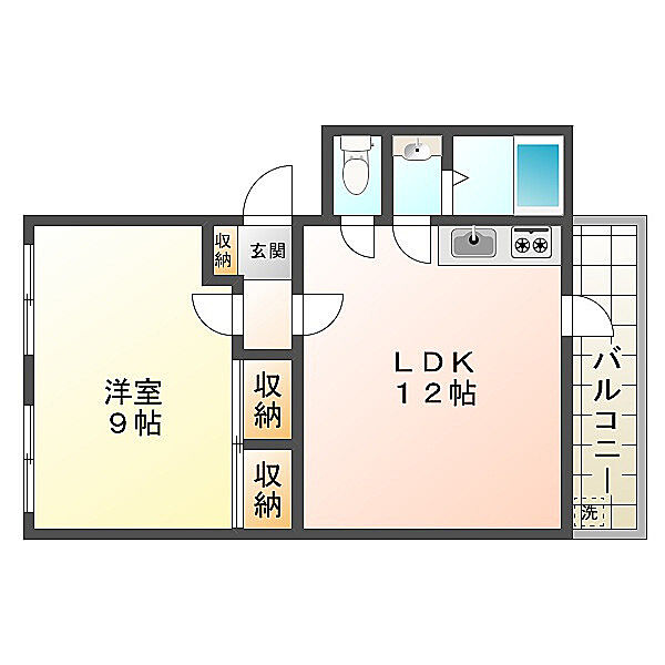 名谷農住Ｉ棟 202｜兵庫県神戸市垂水区向陽2丁目(賃貸マンション1LDK・2階・46.00㎡)の写真 その2