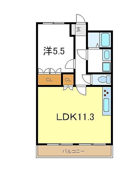 ビラージュ新野辺 105｜兵庫県加古川市別府町新野辺北町5丁目(賃貸アパート1LDK・1階・41.04㎡)の写真 その2