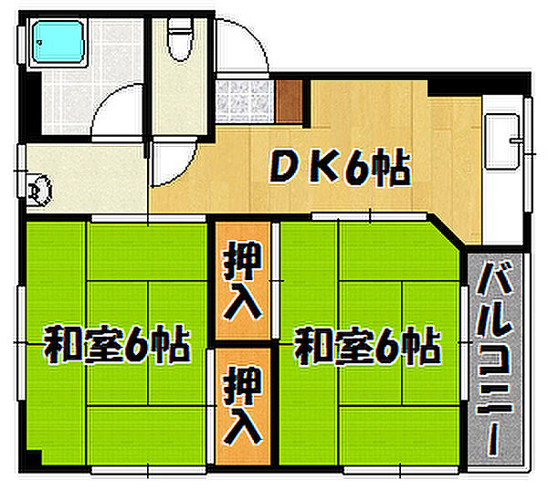 第2伊藤マンション 302｜兵庫県明石市小久保2丁目(賃貸マンション2DK・3階・35.64㎡)の写真 その2