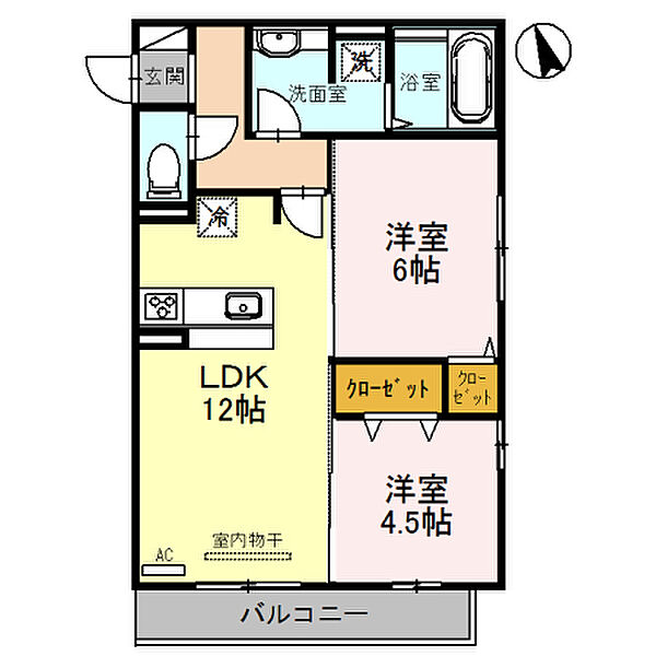 ル　ソレイユ 303｜兵庫県姫路市飾磨区中野田1丁目(賃貸アパート2LDK・3階・54.51㎡)の写真 その2