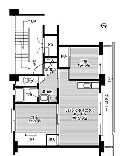 ビレッジハウス社第二 2-301｜兵庫県加東市沢部(賃貸アパート3DK・3階・53.08㎡)の写真 その2