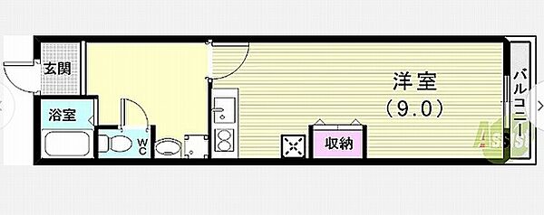 サンビレッジ高丸 306｜兵庫県神戸市垂水区高丸3丁目(賃貸マンション1R・3階・29.04㎡)の写真 その2