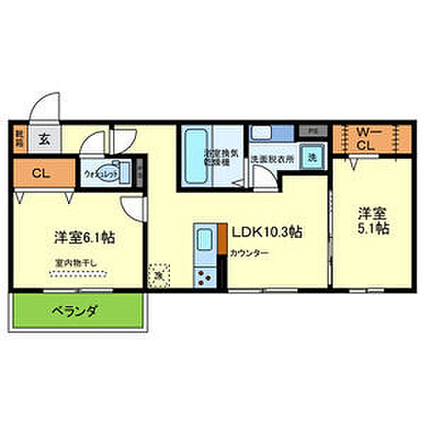 ＹＫメゾン舞子台 302｜兵庫県神戸市垂水区舞子台8丁目(賃貸アパート2LDK・3階・50.19㎡)の写真 その2