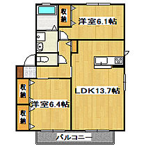 シャーメゾン魚住II 201 ｜ 兵庫県明石市魚住町住吉2丁目（賃貸アパート2LDK・2階・61.60㎡） その2