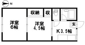 ノーベルハイム 206 ｜ 石川県野々市市住吉町14-34（賃貸アパート2K・2階・27.00㎡） その2