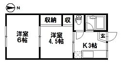ノーベルハイム 2Kの間取図画像