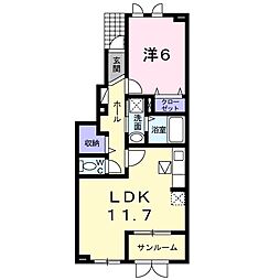 アウラー高尾台 1SLDKの間取図画像
