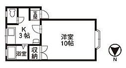 マーセルアミ 1Kの間取図画像
