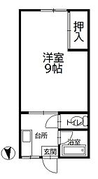 ハピネス 1Kの間取図画像