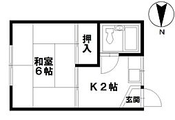 アイハイツ 1Kの間取図画像