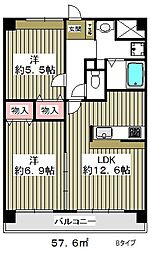 エスペランサ光が丘 1階2LDKの間取り