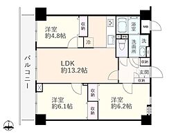 ワコーレ大宮 3LDKの間取図画像